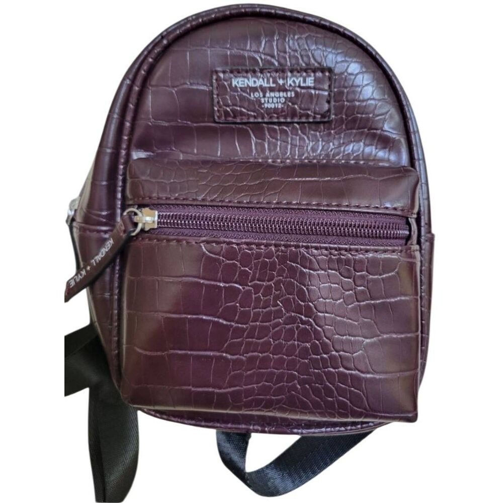 Kendall & Kylie Mini Backpack Maroon Los Angeles Studio Faux Leather Reptile